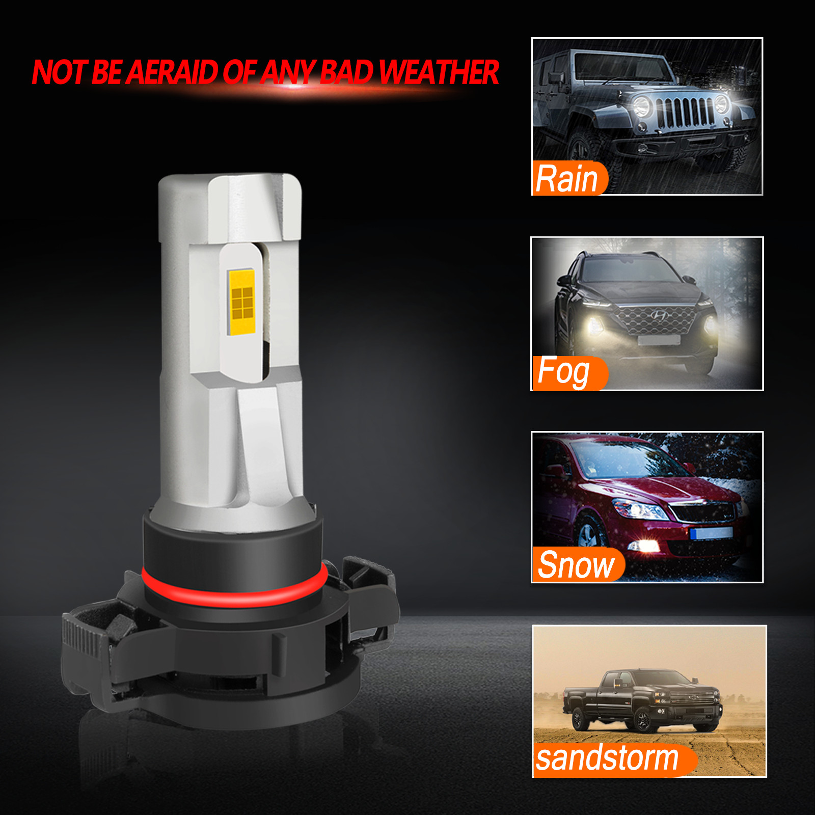 For 2007-2013 GMC Sierra 1500 2500 H16/5202 CSP LED Fog/Driving Lights White 2PC