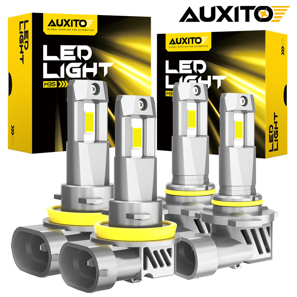 AUXITO Combo White 6500K LED Headlight Kit 9005 H11 Bulbs High + Low Beam New