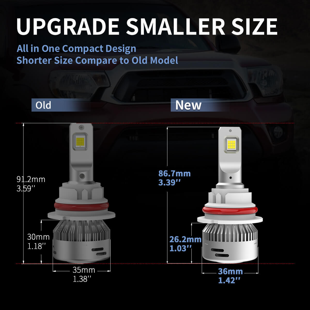 Clear White Lasfit 9007 HB5 LED Headlight Bulbs Lamps High Low Beam Super Bright
