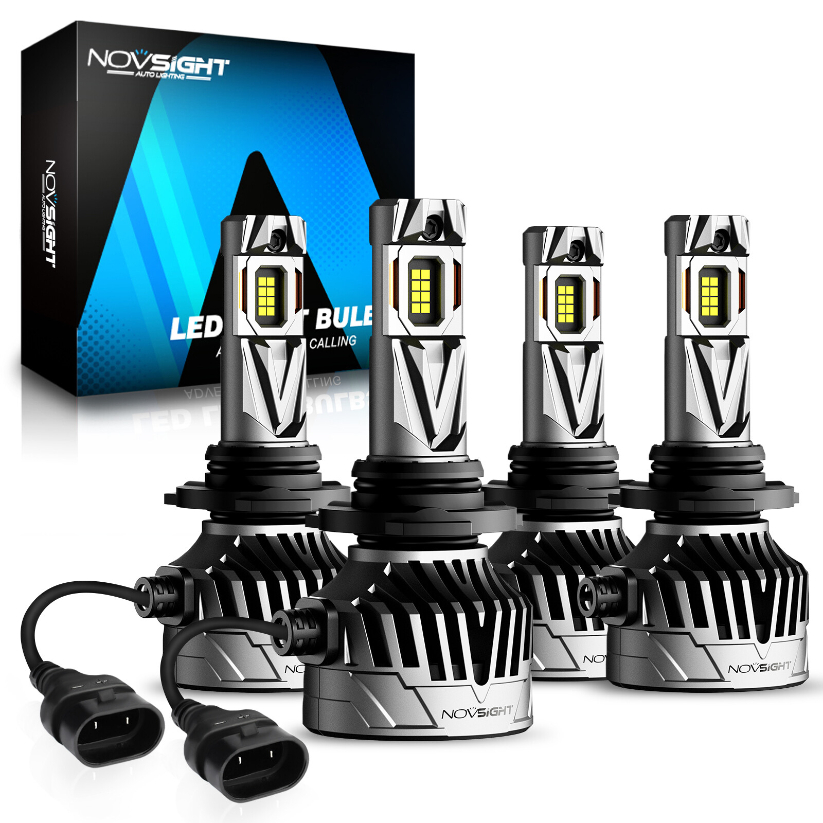 4pcs 9005 9006 LED Headlight Super Bright Bulbs White High Low Beam HB3 HB4 Lamp