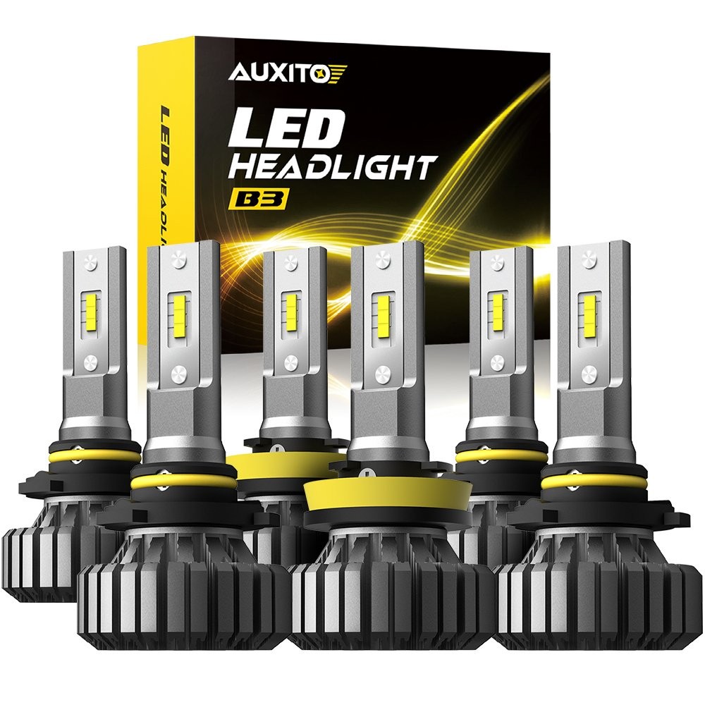 AUXITO White HB4 (9006) 9005(HB3) H11/H8 High Low beam LED Headlight Bulbs 6PCS