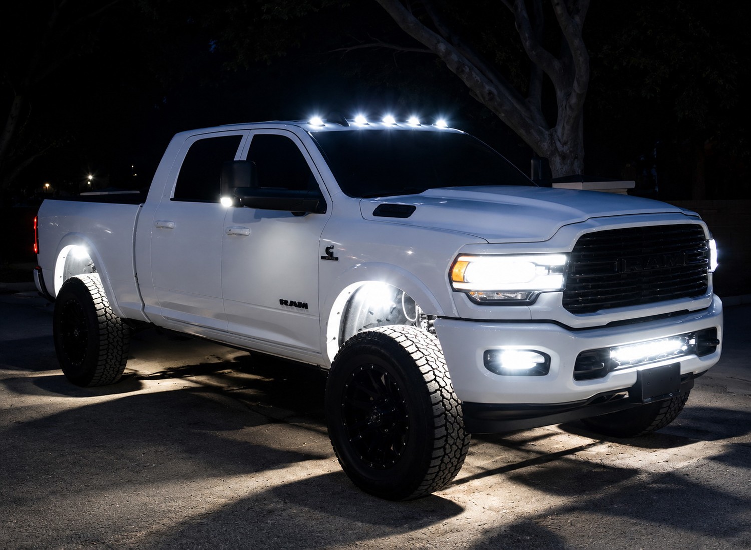 OE-Replace Smoke Lens White Full LED Cab Roof Lights For Dodge 19+ RAM 2500 3500