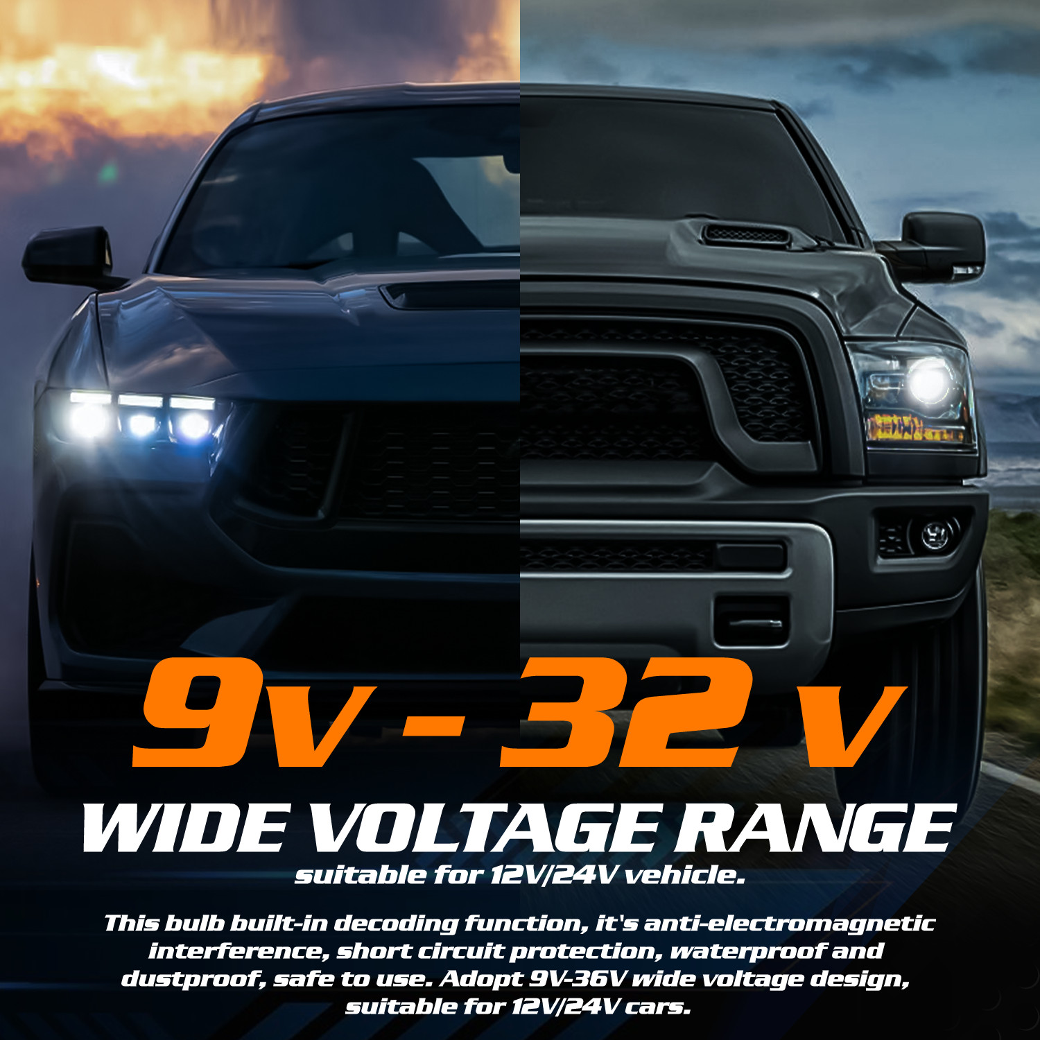 2x H27W/2 881 6500K LED Headlight Bulb High/Low Beam Fog Lighting DRL w/Cool Fan