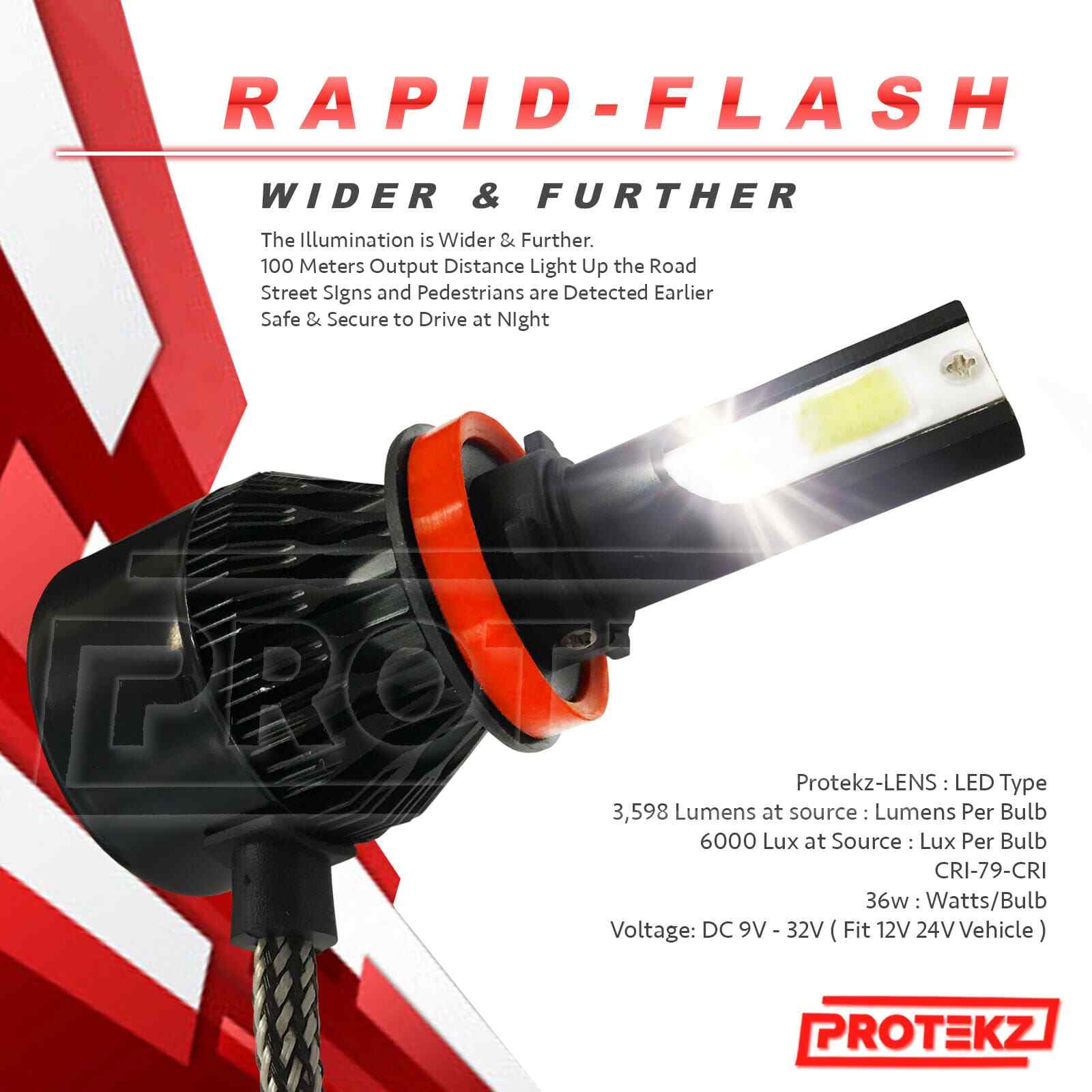 H11 LED Headlight Bulbs H8 H9 H16 Protekz 5 Years Warranty 60Days Free Return