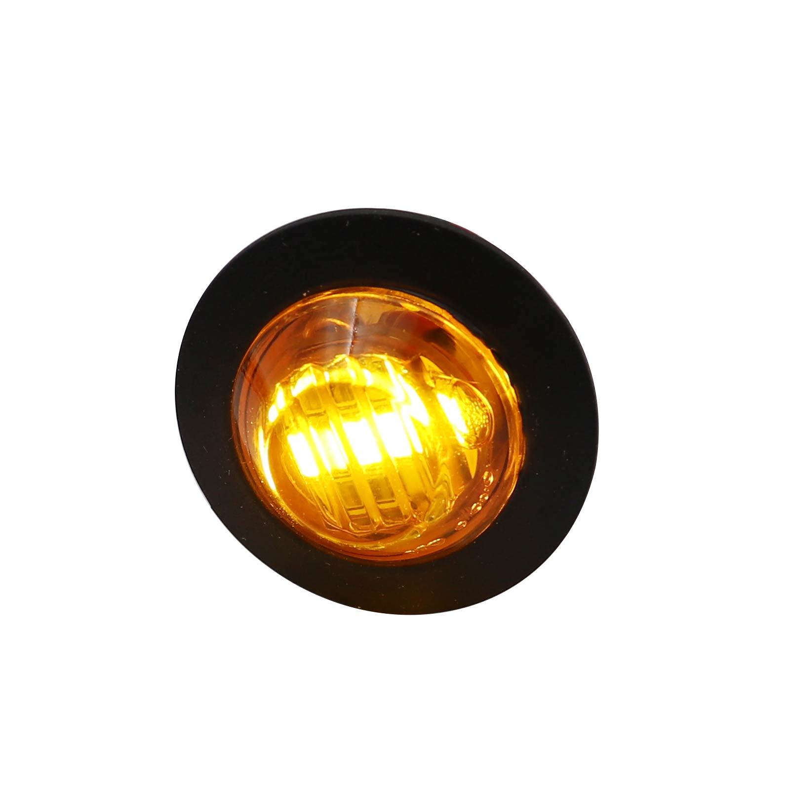 20X Amber 3/4″Round LED Bullet Clearance Side Marker Lights For Truck Trailer