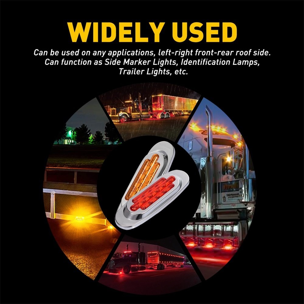 2x LED Clearance Side Lights Marker Indicator Lamp Truck Lorry Trailer Amber Red