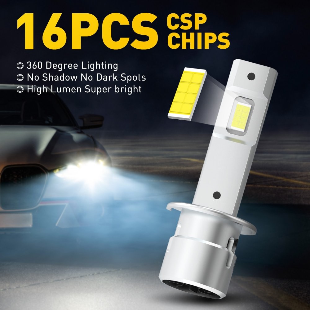H1 LED Headlight High Beam or Low Beam Bulbs Conversion White Super Bright 2/4X
