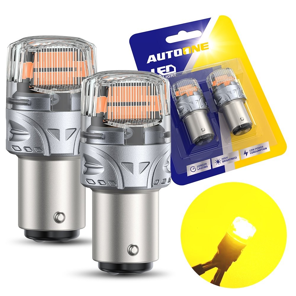 AUTOONE Amber BAY15D 1157 LED Rear Front Turn Signal Light Bulbs Free Return BRS