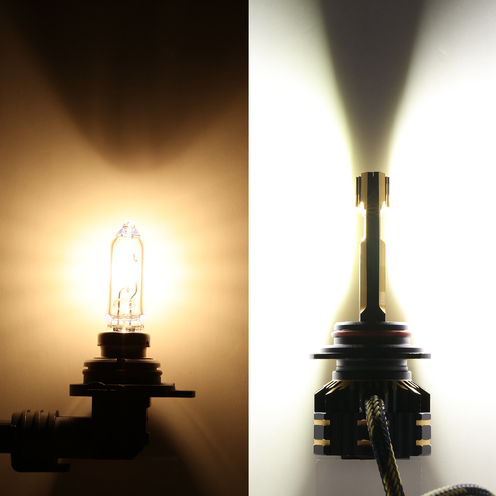 AUXBEAM Canbus 9012 HIR2 120W LED Headlight Bulbs High/Low Beam 6500K 25000LM GX