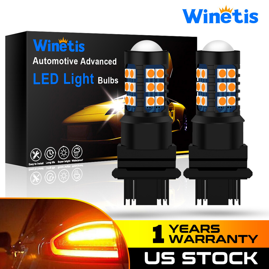 3000K Amber Yellow 3157 LED Turn Signal Parking Corner Light Bulbs 30SMD Upgarde