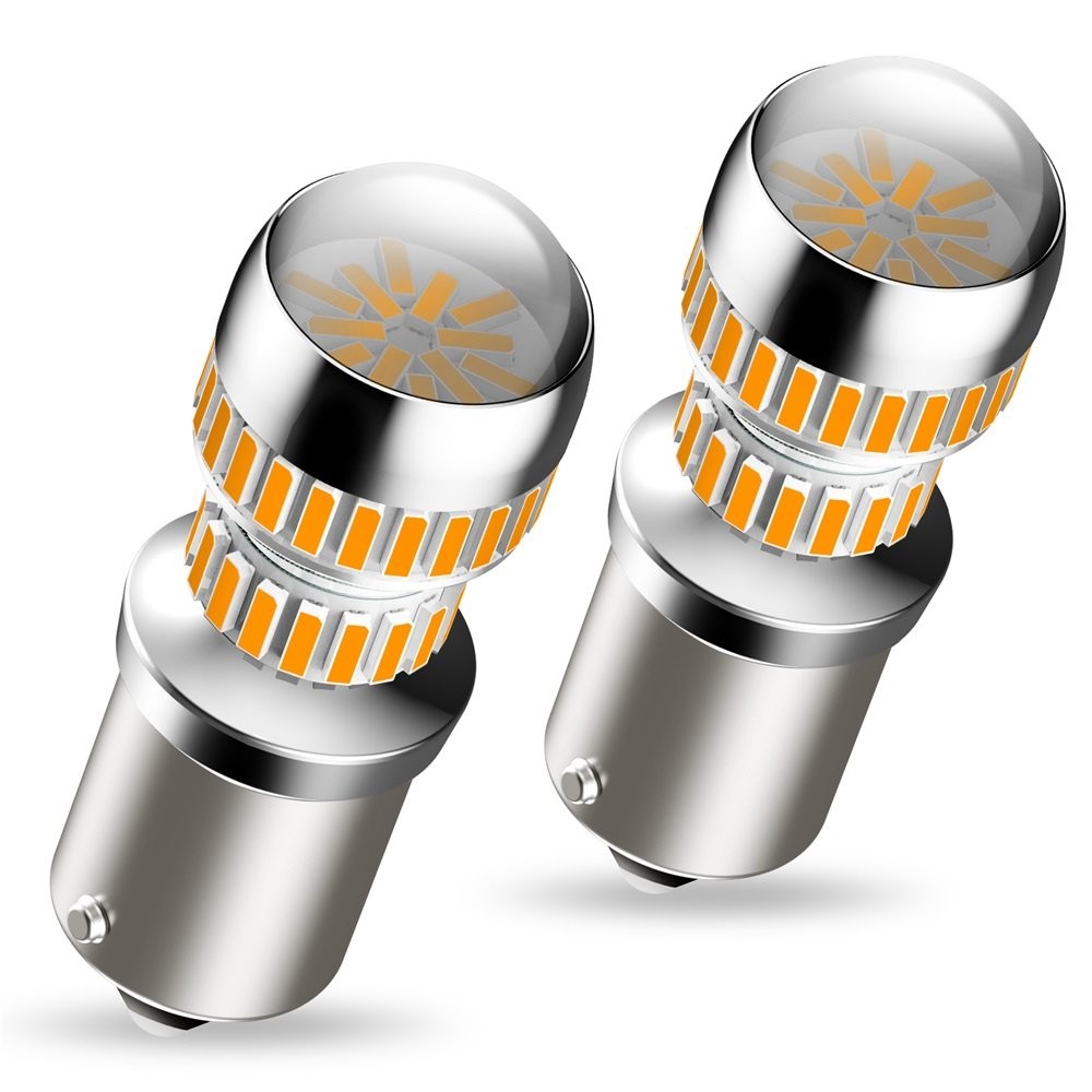 5W 1156 BA15S AUXITO LED DRL Turn Signal Light Bulbs Amber No Hyper Flash CANBUS