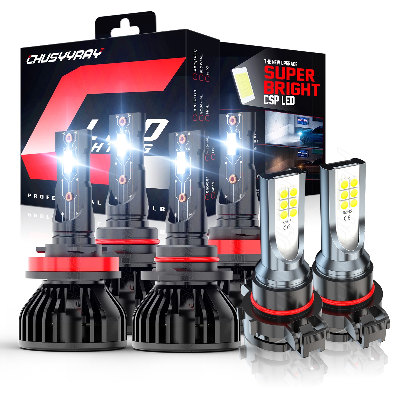 FIT Chevrolet Colorado 2015-2019 LED Headlight Bulbs Hi+Lo Beam+Fog Lights Combo