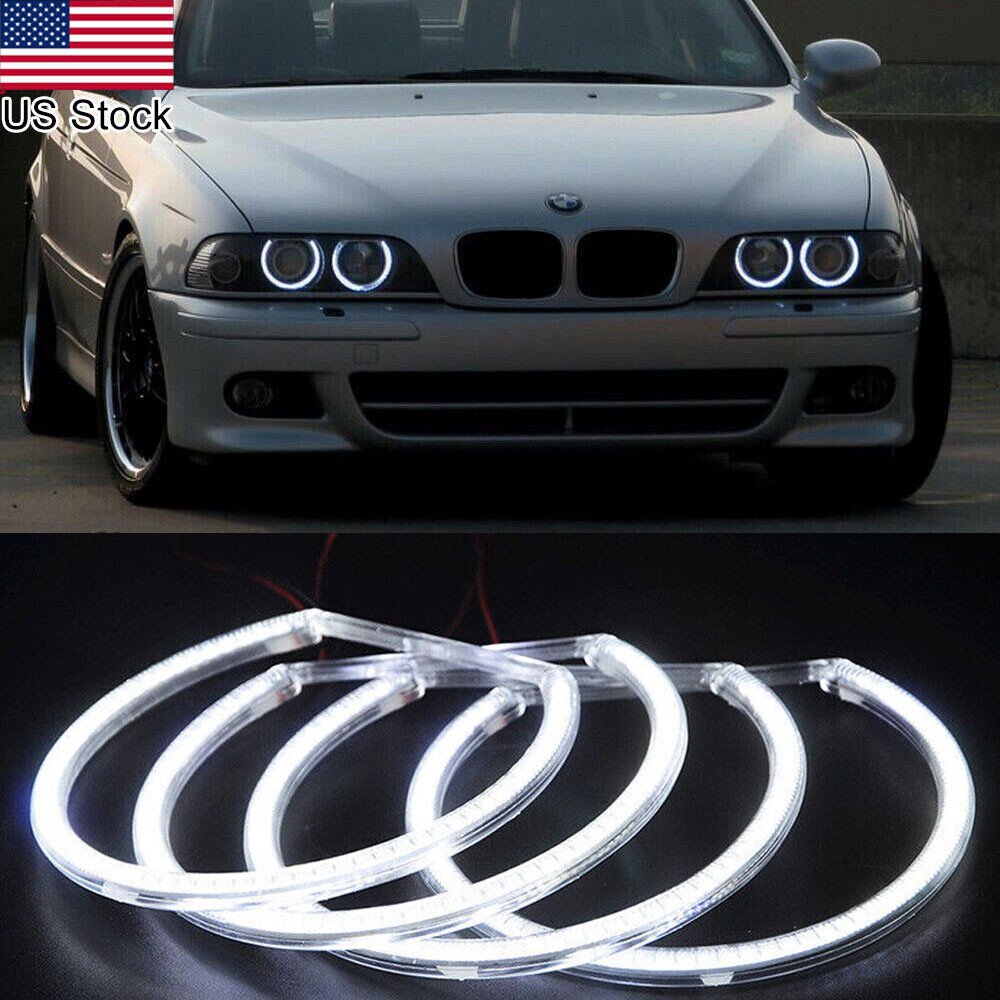 4pcs LED White Angel Eyes Lamp Halo Ring Car Headlight For BMW E36 E38 E39 E46