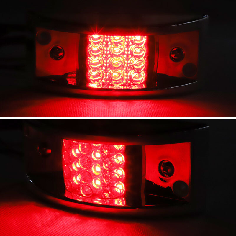 Amber/Red/White 12 LED Sealed Chrome Side Marker Truck Trailer Clearance Lights