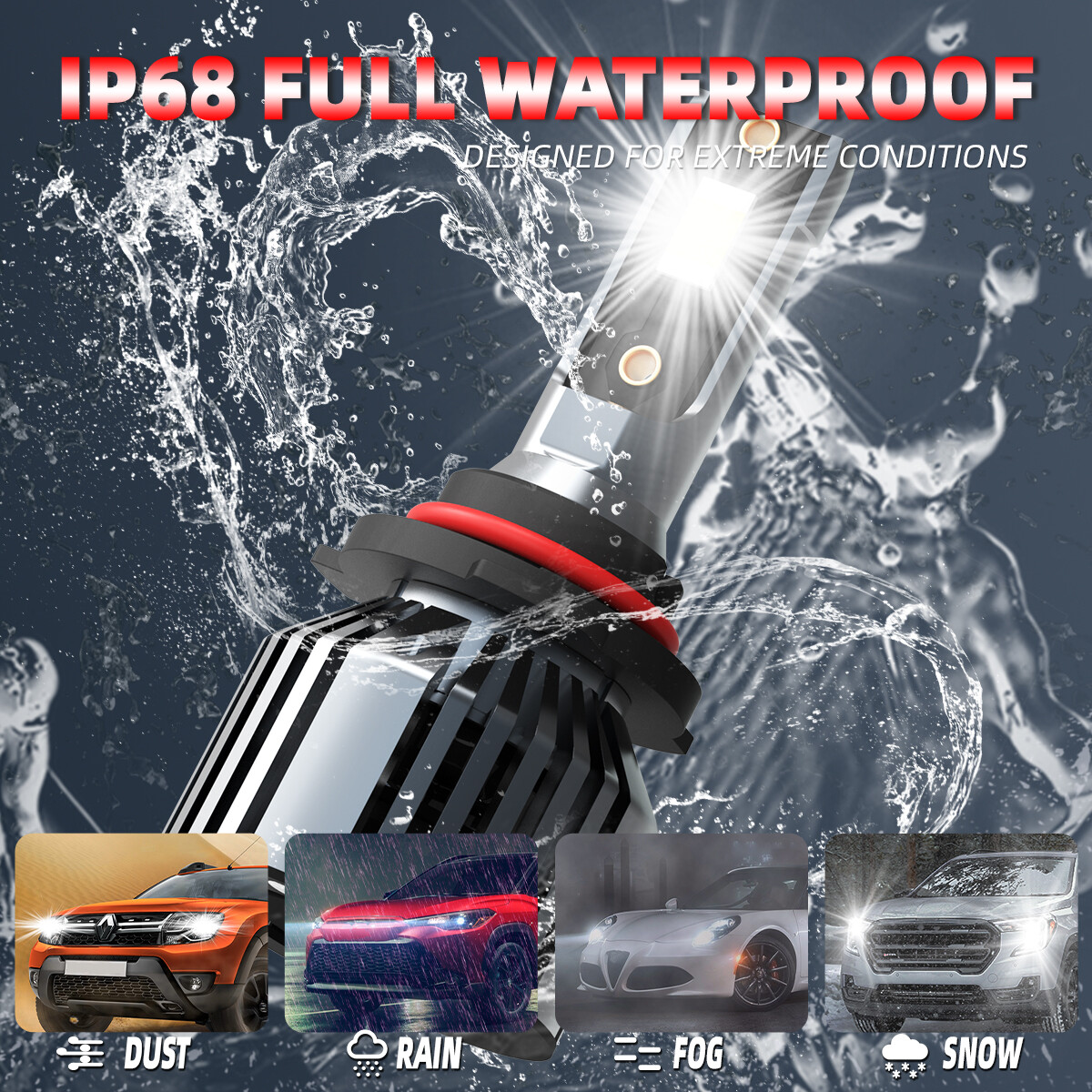 2PCS 9006 LED Headlight Bulb Conversion Kit Low Beam White Super Bright 6500K