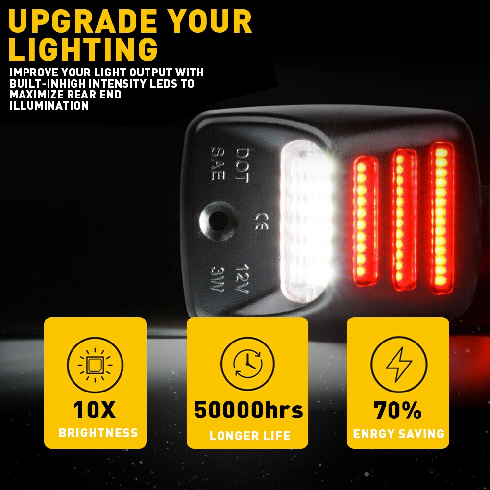 2Pcs LED License Plate Light RED LED Tube for Toyota Tacoma Tundra 2005-2015