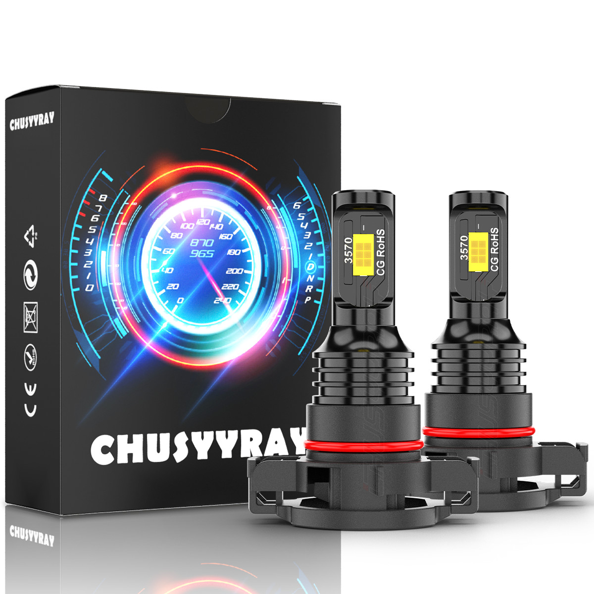 CHUSYYRAY CANBUS H16 5202 LED Fog Light Bulb 6000K White Extremely Bright 4000lm