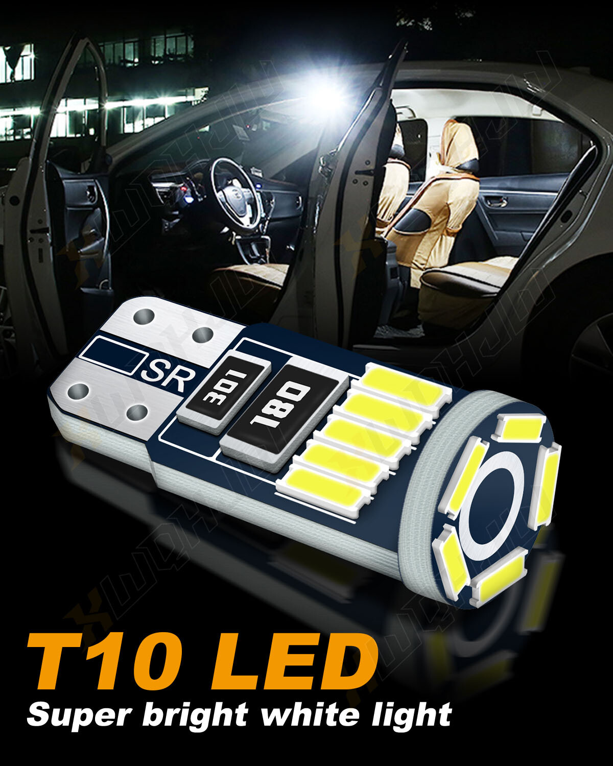 Pure White LED Inner Tail Light Bulb Super Bright 2825 168 192 194 175 2821 T10