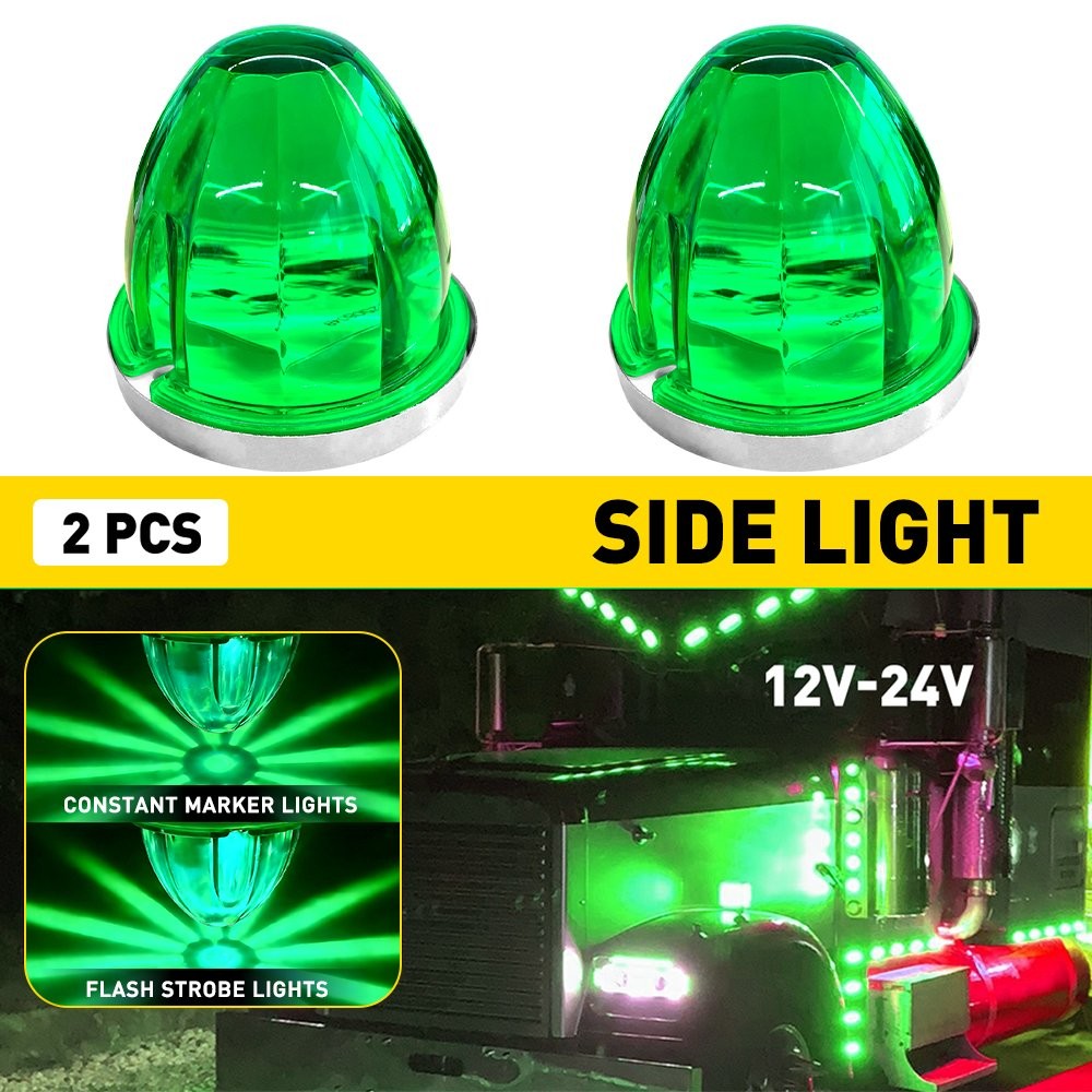 2x LED Watermelon Light Truck Trailer Side Marker Clearance Turn Signal Lamp EI