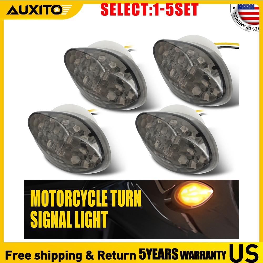 Universal Motorbike Smoke Amber LED Turn Signal Indicator Blinker Lamp 4-20X