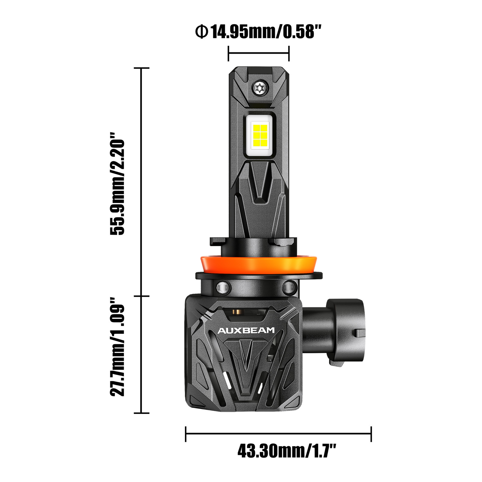 AUXBEAM 120W Canbus 9005 9006 LED Headlight High Low Beam 9145 Fog Light White