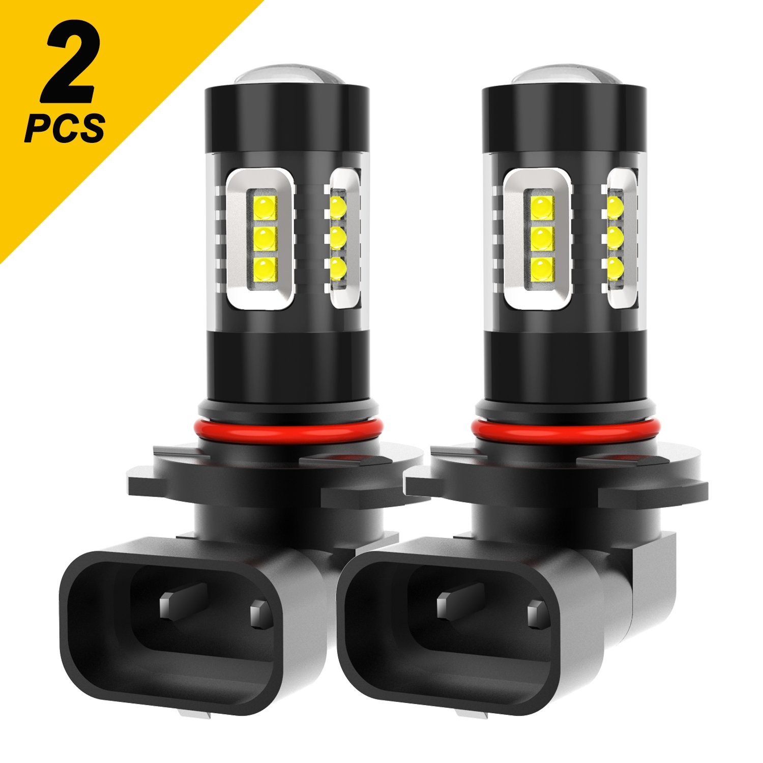 AUXITO Pair LED Fog Light Kit H10 9145 9140 Bulb Super Bright 6500K White 3600LM