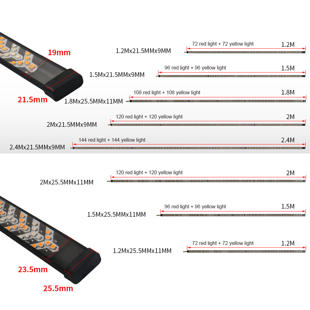 40″ 48″ 94″ 3 Row LED Strip Tailgate Light Bar Truck Reverse Brake Signal Tail