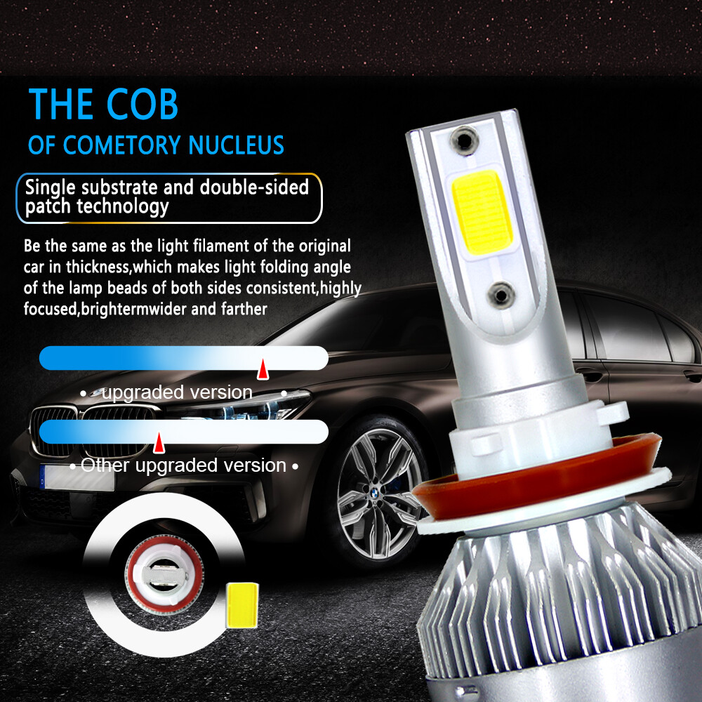 For GMC Acadia 2007-2012 2Pcs 6000K 100W H11 LED Headlight Bulbs Low Beam