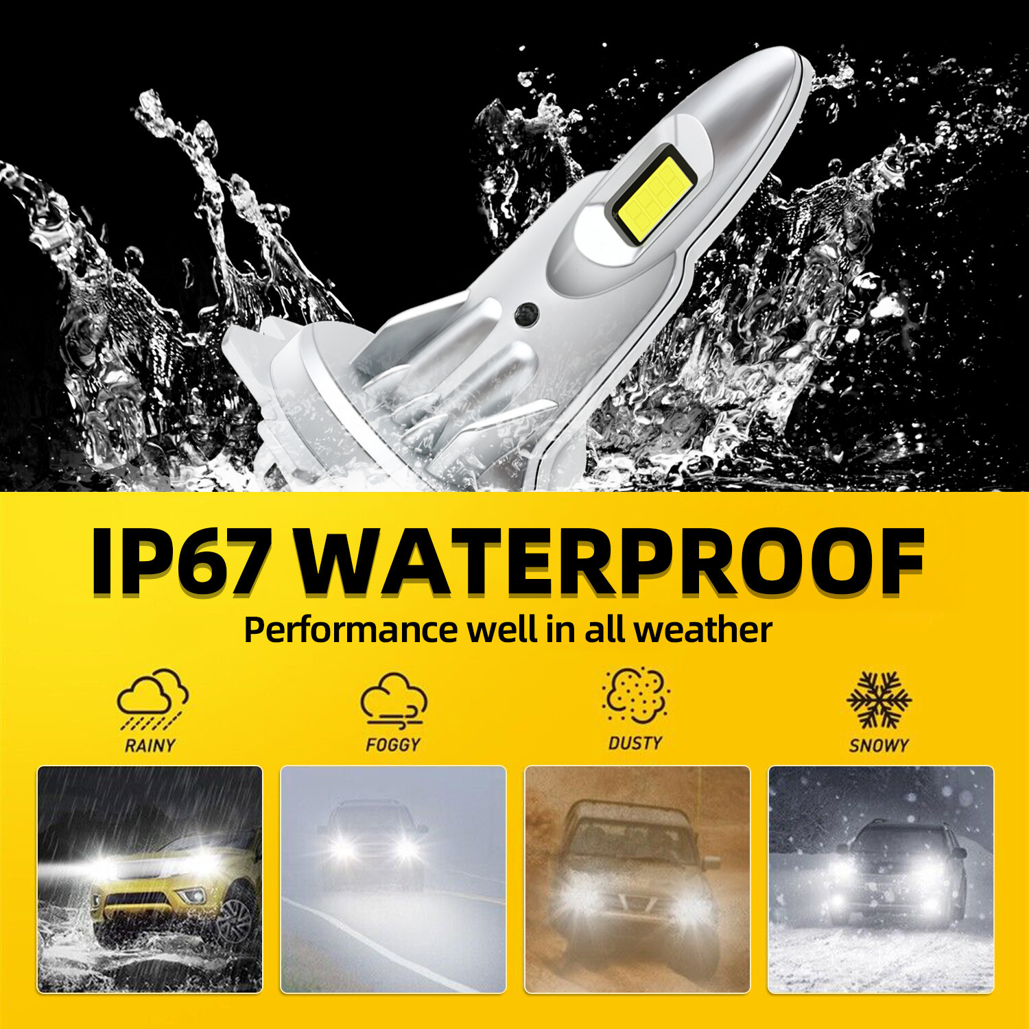 Canbus Super Bright H7 LED Headlight Kit High Low Beam 12000LM 6000K Super White