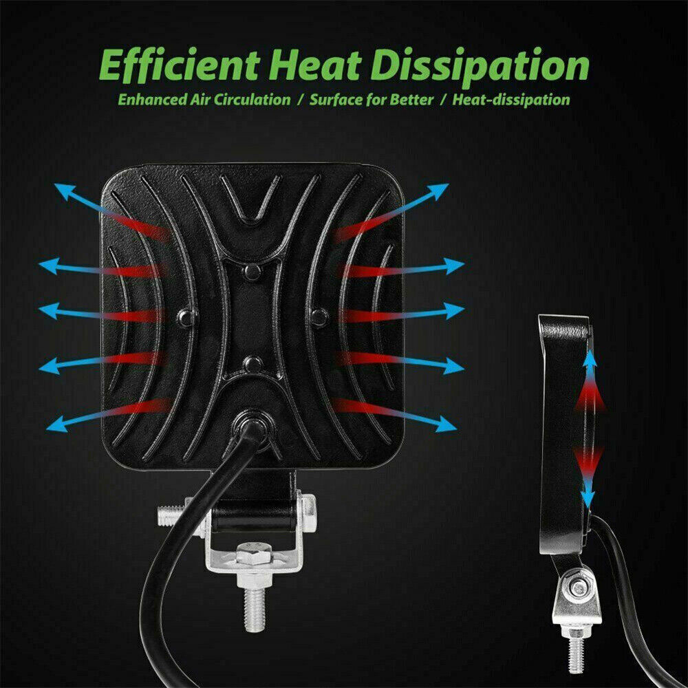 2PCS 48W LED Work Light Truck OffRoad Tractor Lights Lamp 12V-24V Square