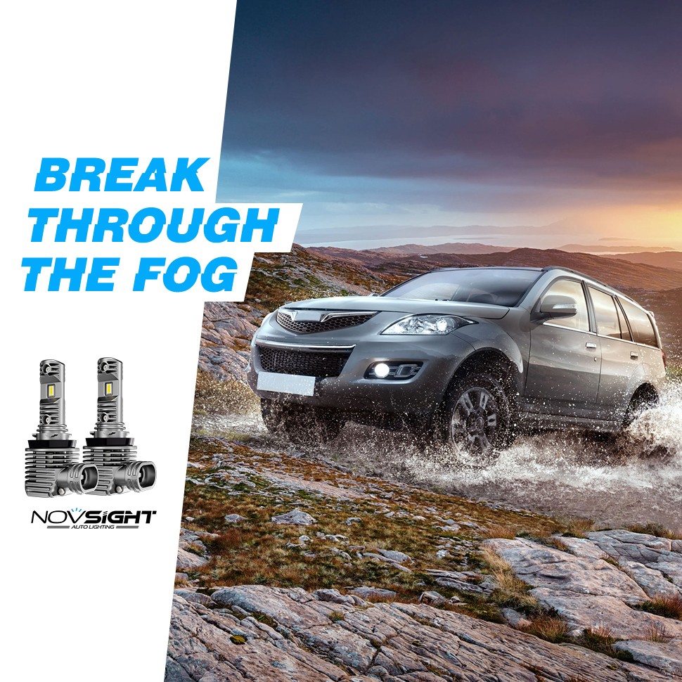 NOVSIGHT H11 LED Headlight Bulbs Fog Light Low Beam 6500K Replace Halogen Xenon