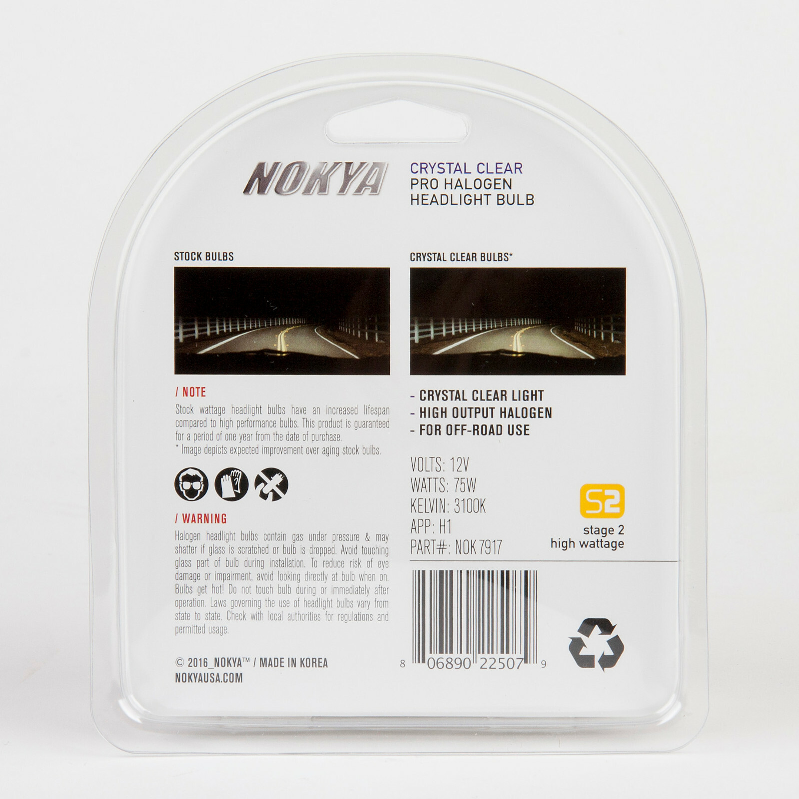 Nokya Clear 3100K H1 High Wattage Headlight Bulbs 75W (Stage 2) – NOK7917