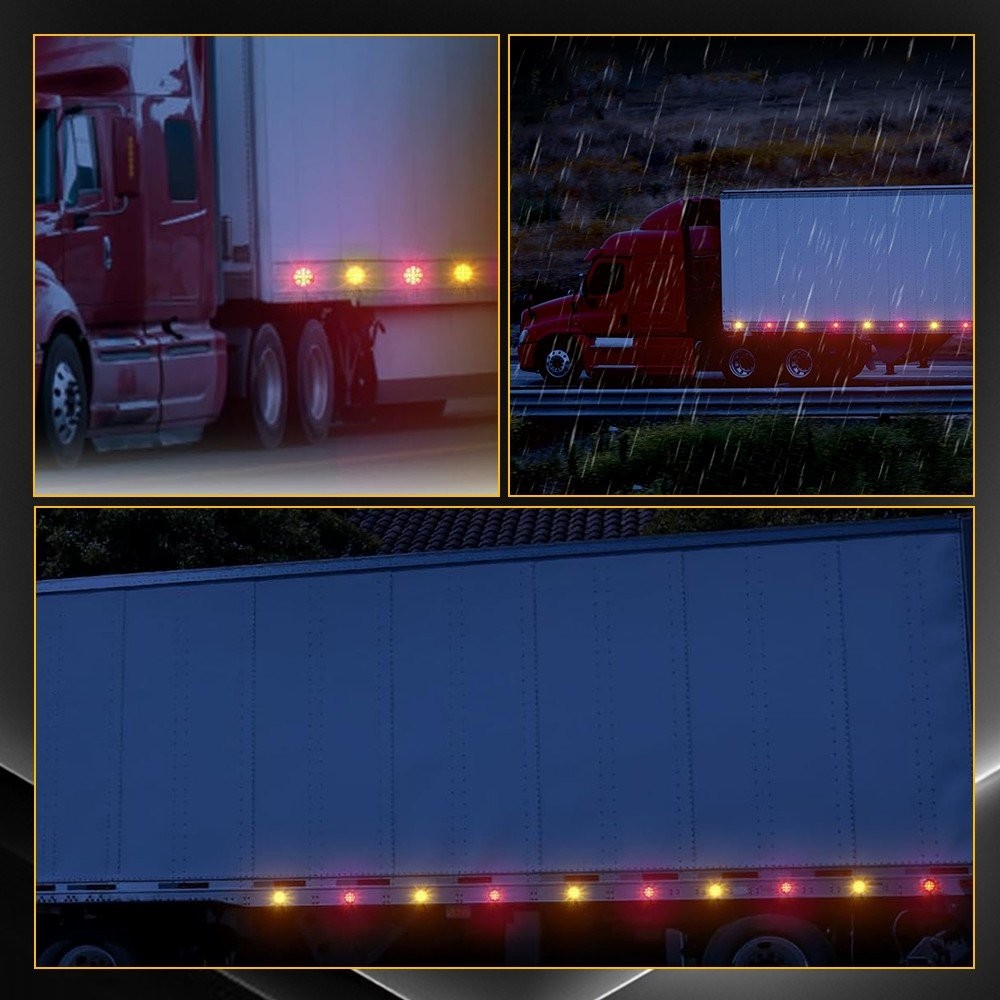 4-8pcs 2.5″ Inch DOT Round Trailer 13 LED Marker Light w/ Grommet for Truck RV