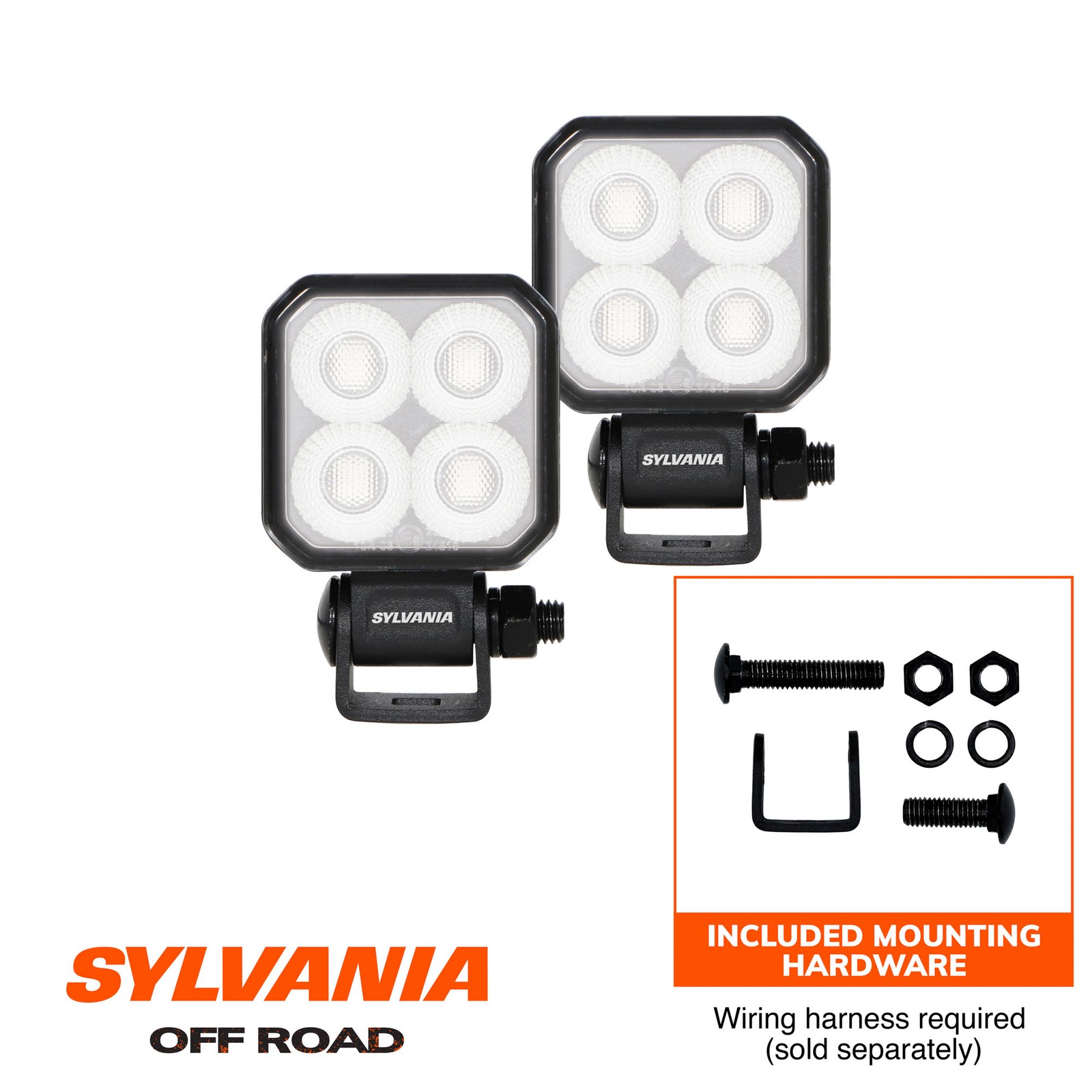 SYLVANIA Ultra 2″ Cube LED Light Pod – 2400 LM Flood Off Road 2 PC