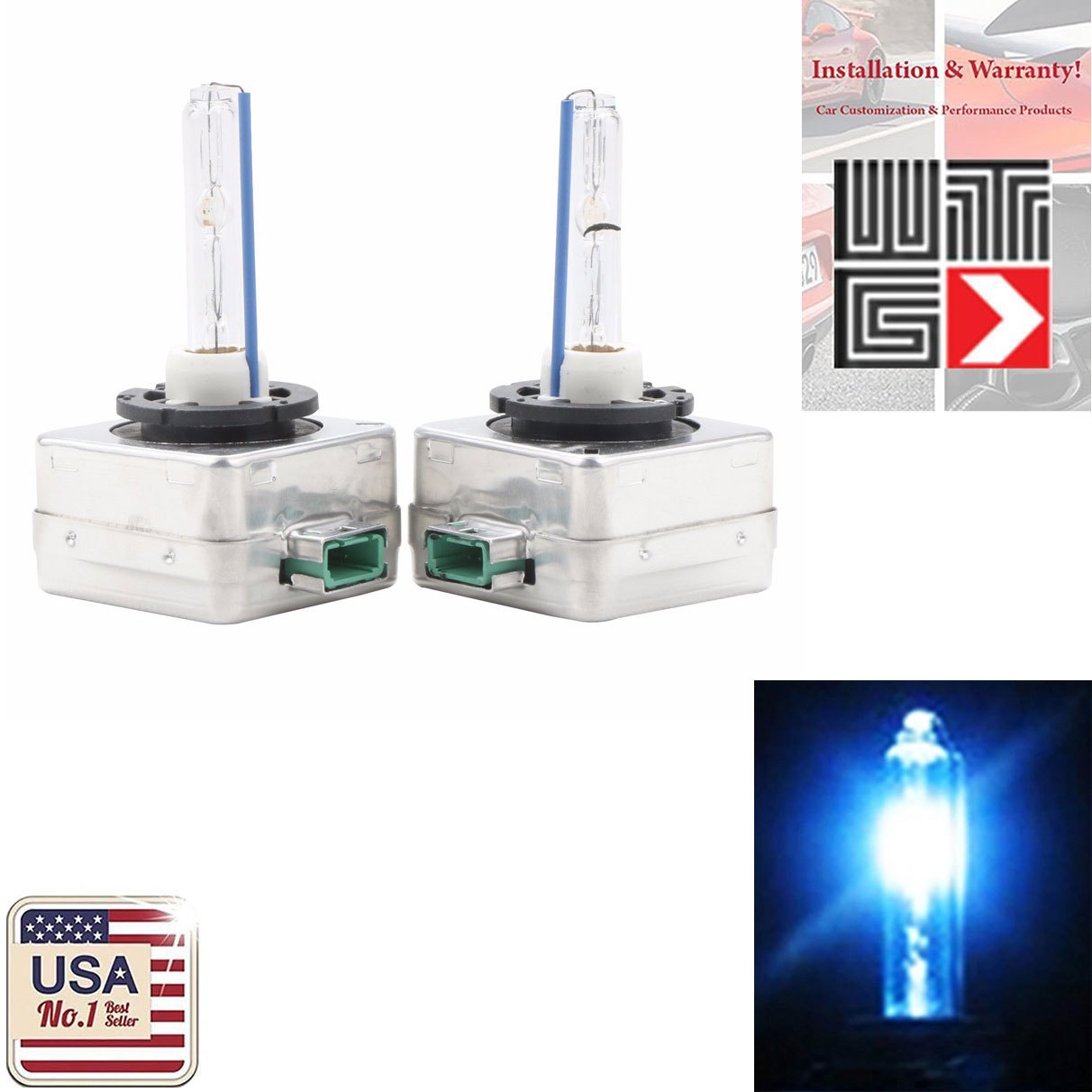 1 Pair D3C D3S D3R 10000K Deep Blue HID Xenon Headlight OEM Replacement Bulbs