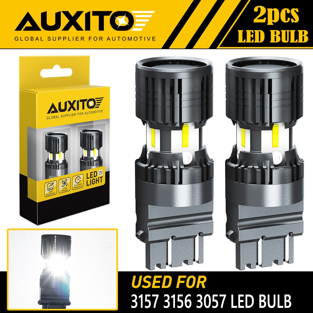 2Pcs 3157 3156 4157 LED Bulbs White with Built-in Resistor Turn Signal Light EC