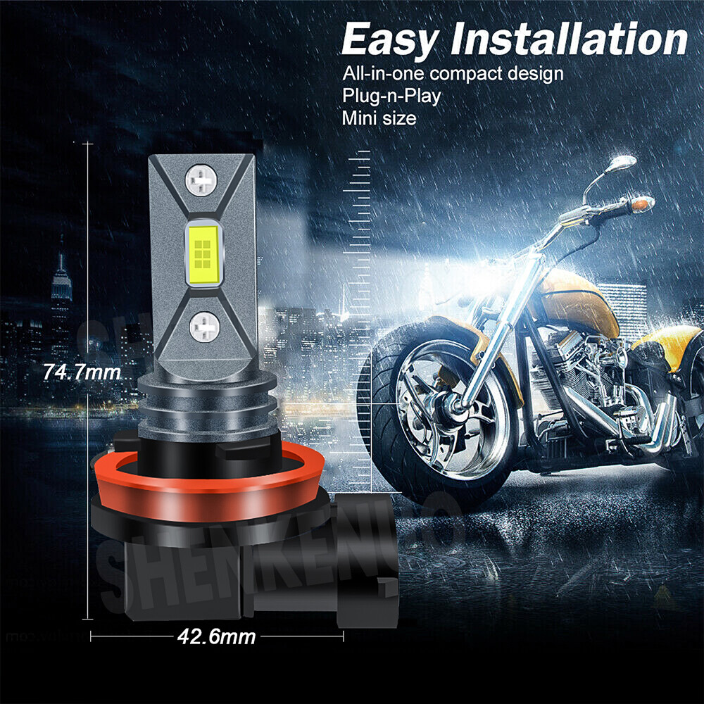 H11 LED Headlight Super Bright Bulbs Kit 8000K White 330000LM High/Low Beam kit