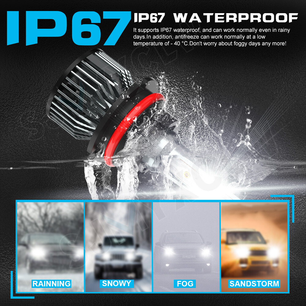 For Mitsubishi Galant 2004-2012 6000K 2PC 9007 LED Headlight High/Low Beam Bulbs