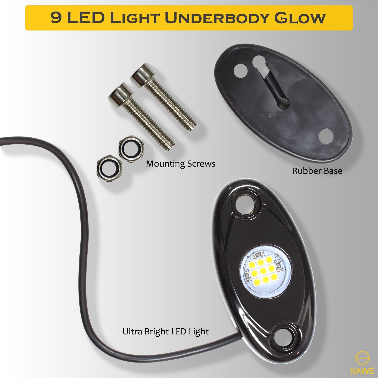 8x Amber LED Rock Light Pods Lights For JEEP Off Road Truck ATV Under Body Wheel
