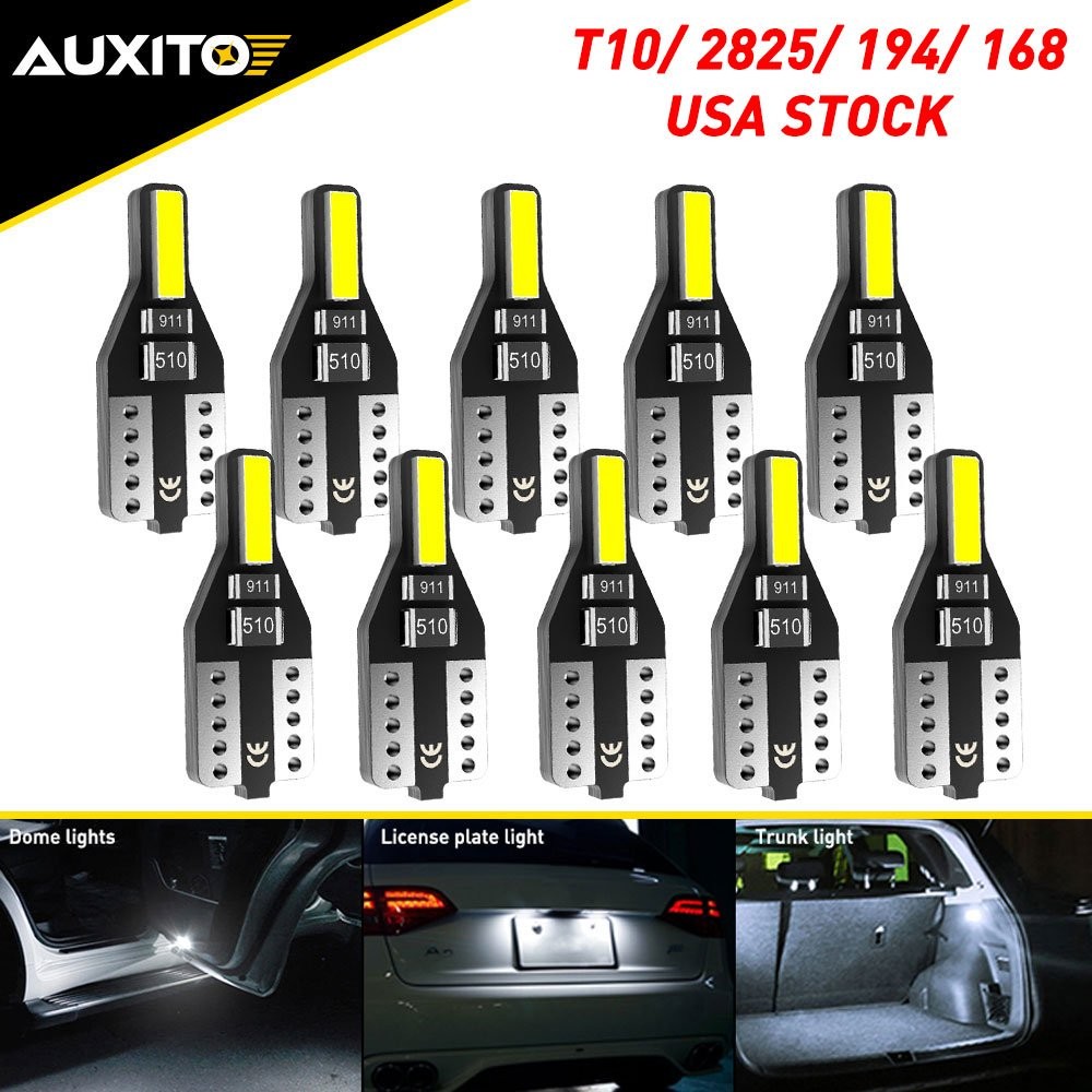 10x AUXITO Super White 194 2825 T10 Interior License Plate LED Light 1000LM EPG
