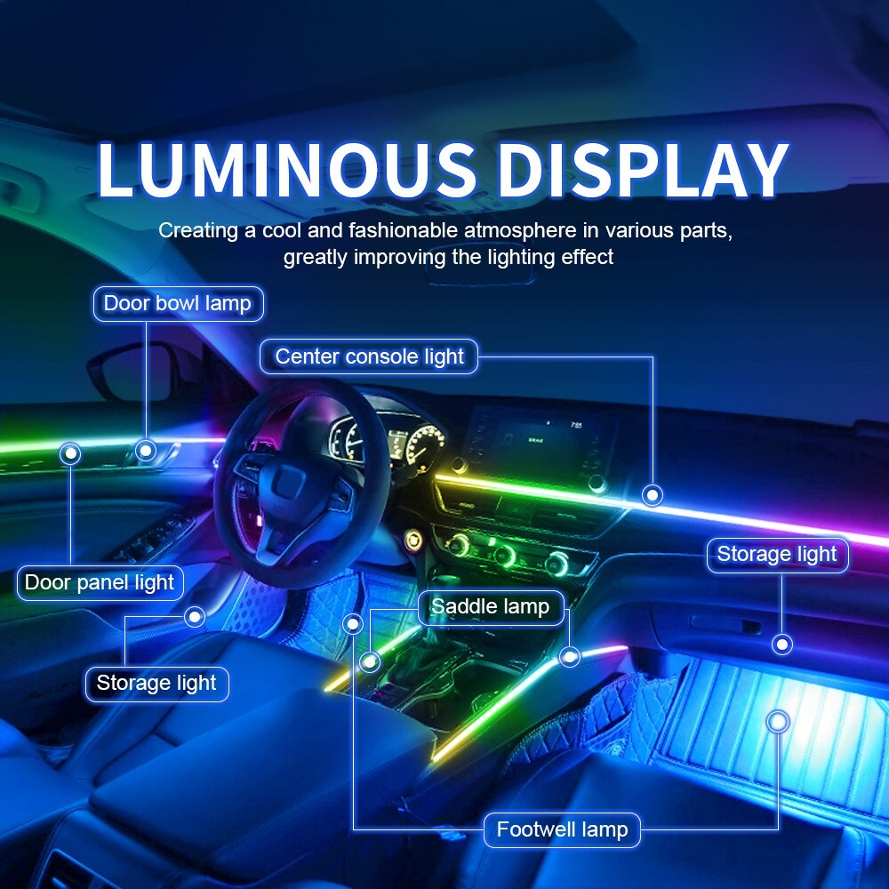 RGB Remote APP Car Symphony Ambient Light 256 Color Led Atmosphere Acrylic Strip