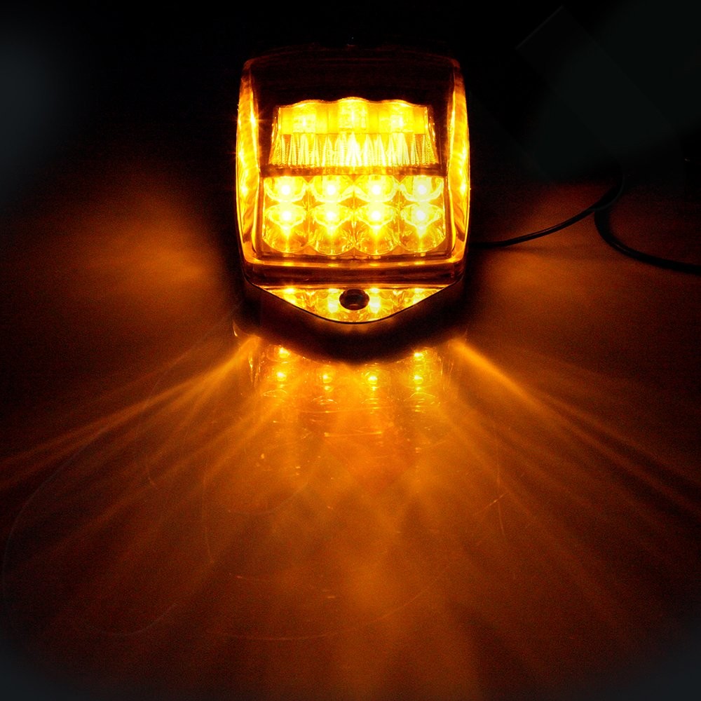 5x 17 LED Amber Chrome Cab Marker Roof Lights for Peterbilt 379 Kenworth Truck