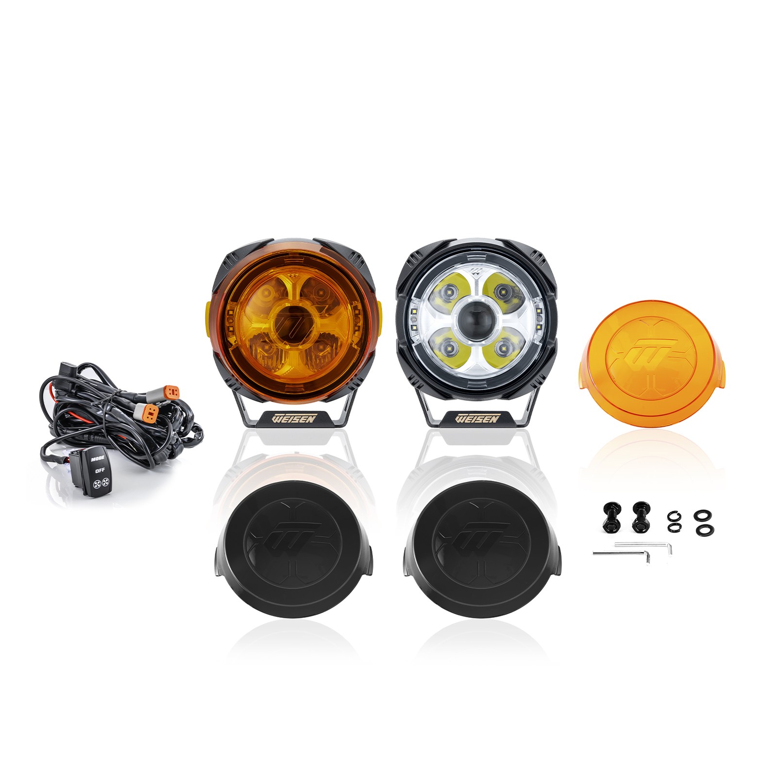 10,800 lm 7“ 200W LED Work Lights For Construction Equipment Tractor Excavator