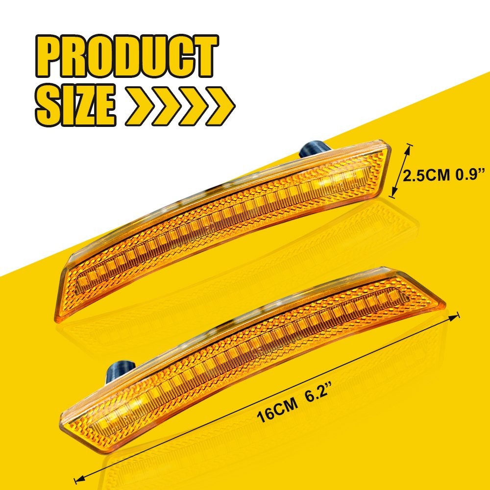 FULL LED Pair Amber Marker Front Side Lights Gen For 2nd 2007-2015 Mini Cooper