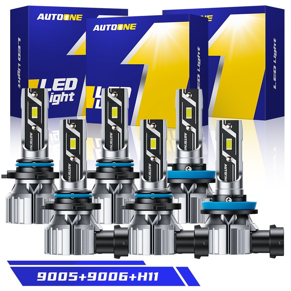 6PCS CANBUS 9005 9006 H11 LED Headlight Fog Lamp Bulb Kit 120000LM High/Low Beam