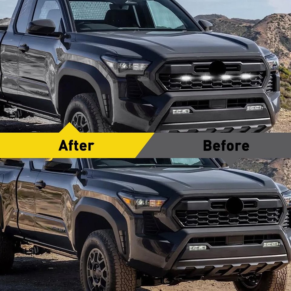 Front Grill Lights Amber White For 2024 2025 Toyota Tacoma TR D Sport/Off-Road