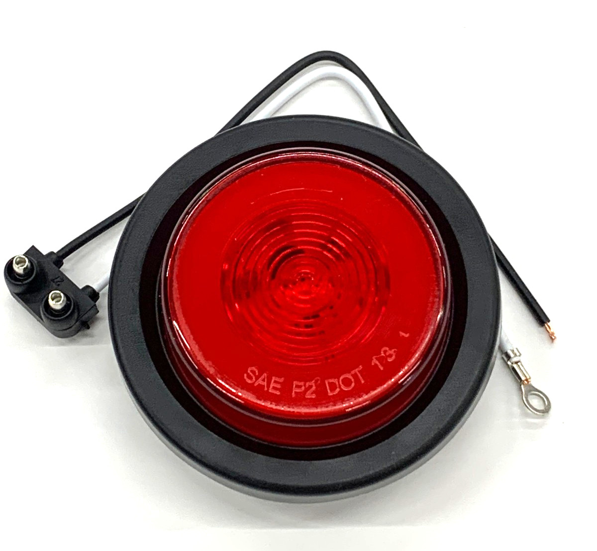 (6) RED 9 LED Light Trailer 2″ round,w/2 plug, Grommet Clearance marker 2.0″
