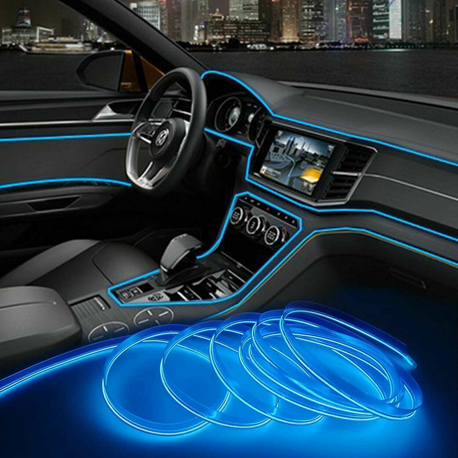 9.8FT Auto Car Interior Atmosphere Wire Strip Light LED Decor Lamp Accessories