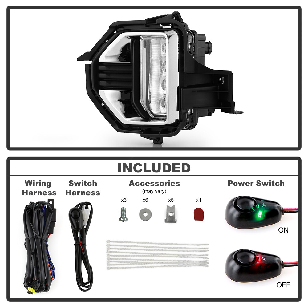 For 2021-2022 GMC Canyon LED Bumper Fog Lights Driving Limps w/Switch Left+Right