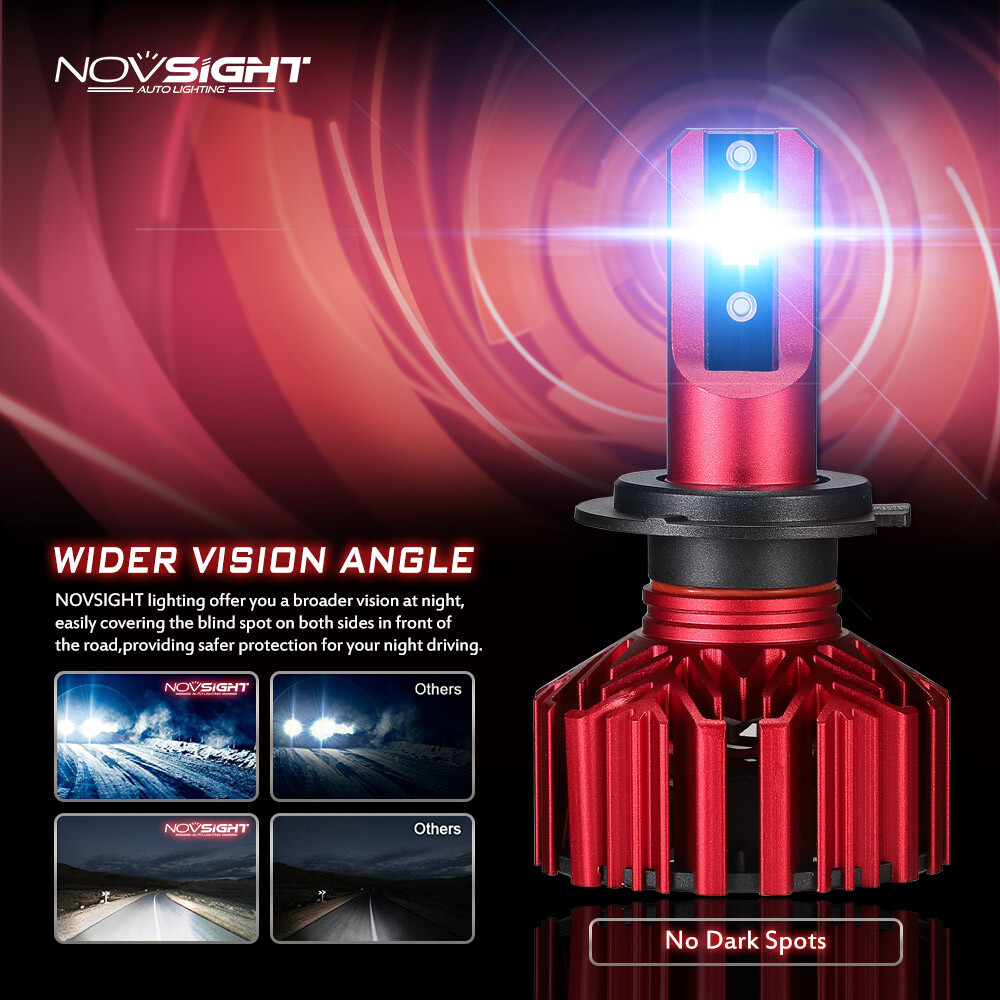 NOVSIGHT 9005 9006 H7 H11 LED Headlight Bulbs 6000K White High Low Beam For Jeep